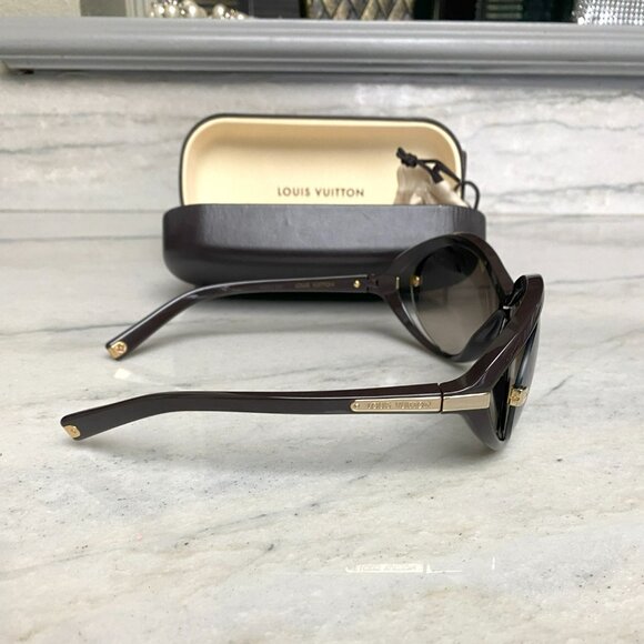 LOUIS VUITTON Brown Plastic Frame Daphne Sunglasses Shades Z0415W - Picture 3 of 9